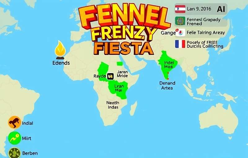 Fennel Frenzy Fiesta Trading Map Fennel Frenzy Fiesta game world map showing trading routes across major Indian cities with fennel cultivation regions highlighted