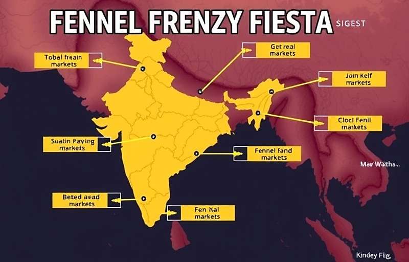 Fennel Frenzy Fiesta Trading Strategy Fennel Frenzy Fiesta trading strategy diagram showing optimal routes between Indian markets for maximum fennel profit